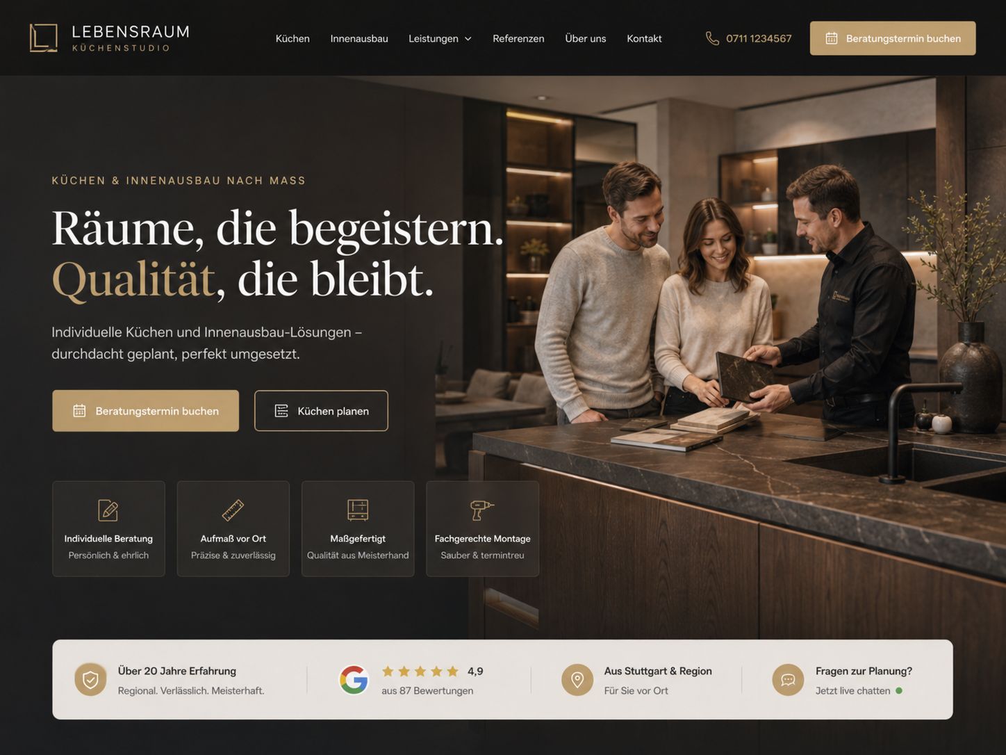 Küchenstudio-Beratung in edlem Ambiente