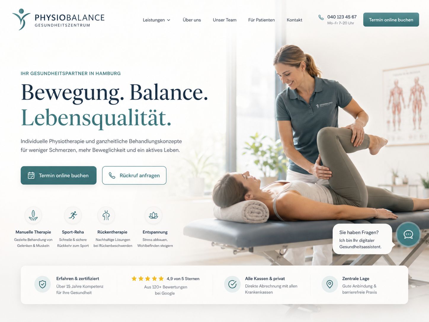 Physiotherapeutin bei der Behandlung
