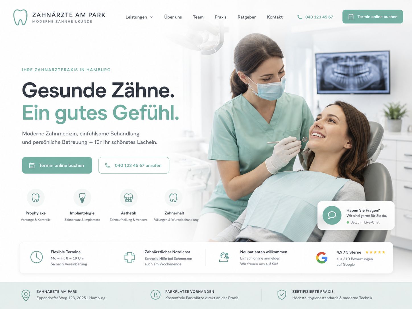 Zahnärztin bei der Patientenbehandlung